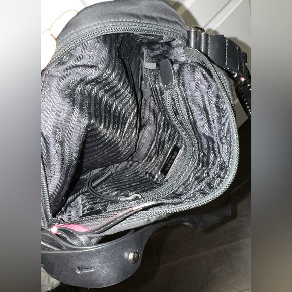 Prada Black/ Hot Pink Nylon Shoulder Bag with Studding - Picture 7 of 14